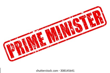 PRIME MINISTER red stamp text on white