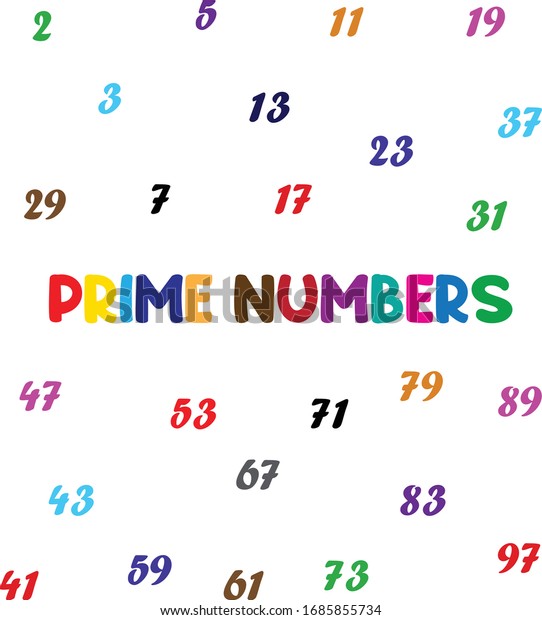 prime numbers between 1 100 stock vector royalty free 1685855734