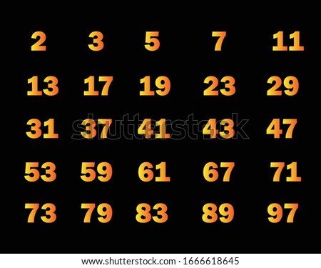 prime numbers on black background.