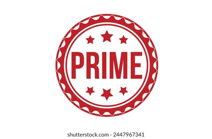 Prime Red Rubber Stamp vector design.