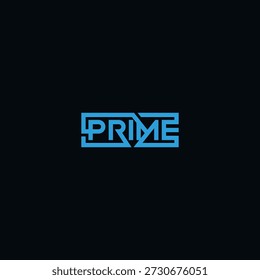 Prime text modern logo design.
