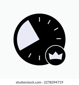 Prime Time Icon. Symbol of Regularly Occurring Time which a Mass Media Audience are highest Watching and Hearing.