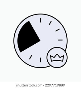 Icono de hora principal. Símbolo del tiempo de ocurrencia regular que una audiencia de medios masivos es el más alto de observación y audiencia.