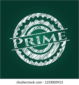 Prime written with chalkboard texture