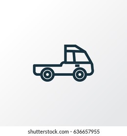 Prime-Mover Outline Symbol. Premium Quality Isolated Truck  Element In Trendy Style.