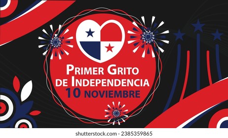 Primer Grito de Independencia vector banner design. Happy Primer Grito de Independencia modern minimal graphic poster illustration.