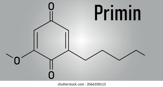 Primin Primrose Plant Allergen Molecule. Skeletal Formula.