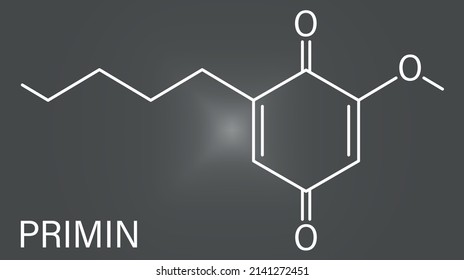 Primin Primrose Plant Allergen Molecule. Skeletal Formula.