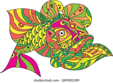 primitive abstract vector image with ethnic style full of bright colors