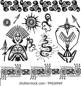 primitive african pagan figures and symbols