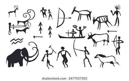 Primitive Art Figures Set vector