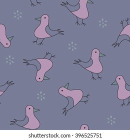 Primitive bird pattern. Line art