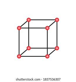 primitive cubic metal on white background