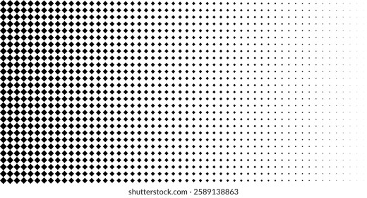 Primitive diamond pixel matrix cyber pattern. Square dot disperse background. Liquid blob cube vector fade. Abstract geometric halftone gradient. Lattice grid connect texture. Digital geo shape design