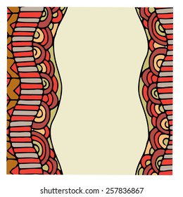 Primitive ethnic abstract ornamental frame
