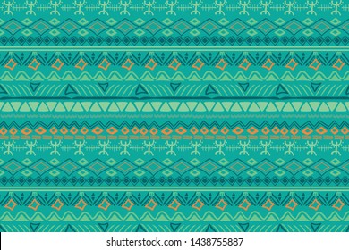 primitive ethnic repeated pattern,abstract folk elements, colorful boho style texture,vector illustration .