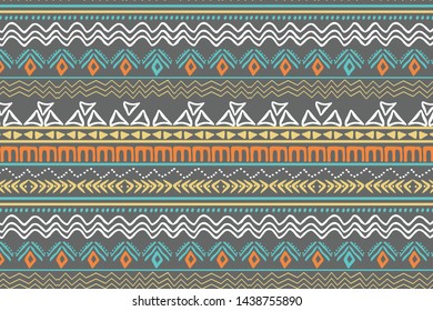 primitive ethnic repeated pattern,abstract folk elements, colorful boho style texture,vector illustration .