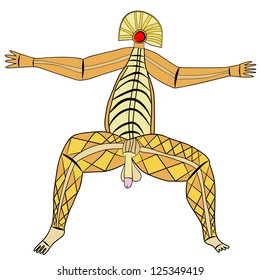 Primitive figures looks like cave painting - primitive art - deity of virility