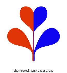 Primitive folk flower with heart 
