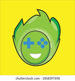 Personaje de aficionado al juego de cara divertido y primitivo