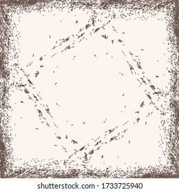 Primitive geometric design. Two squares or rhombuses framed in a border. Simple tribal ornament or a symbol.
