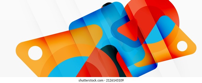 Primitive geometrische Formen - Linien-, Dreieck-, Quadrat- und Kreiszusammensetzung. Vektorgeometrischer, minimaler abstrakter Hintergrund für Tapete, Banner, Hintergrund, Landungsseite