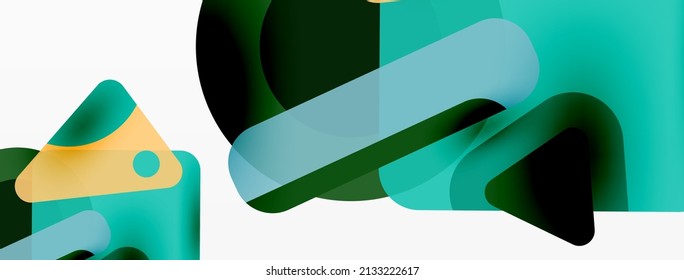 Primitive geometric shapes - line, triangle, square and circle composition. Vector geometric minimal abstract background for wallpaper, banner, background, landing page