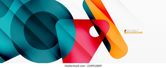 Primitive geometric shapes - line, triangle, square and circle composition. Vector geometric minimal abstract background for wallpaper, banner, background, landing page