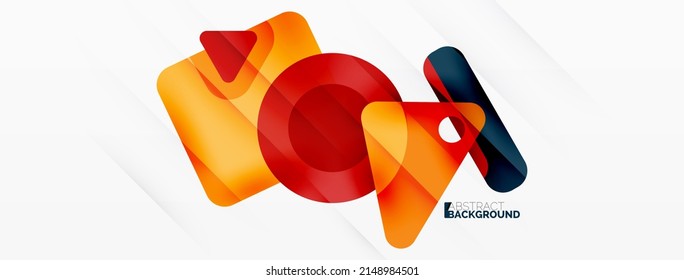 Primitive geometric shapes - line, triangle, square and circle composition. Vector geometric minimal abstract background for wallpaper, banner, background, landing page
