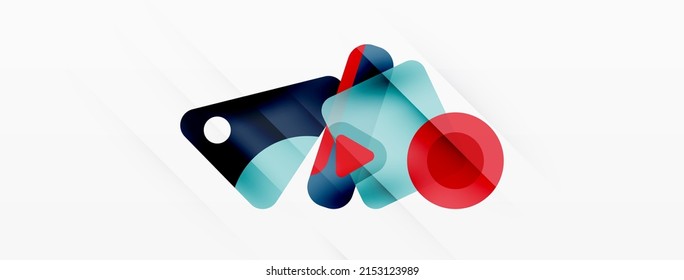 Primitive geometric shapes - line, triangle, square and circle composition. Vector geometric minimal abstract background for wallpaper, banner, background, landing page