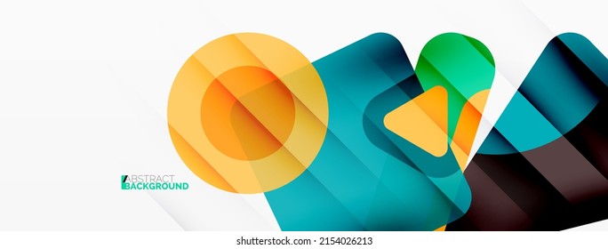 Primitive geometric shapes - line, triangle, square and circle composition. Vector geometric minimal abstract background for wallpaper, banner, background, landing page