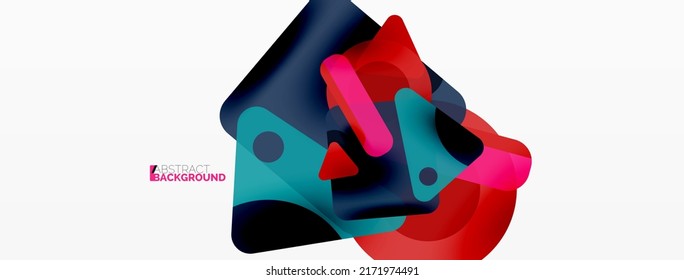 Primitive geometrische Formen - Linien-, Dreieck-, Quadrat- und Kreiszusammensetzung. Vektorgeometrischer, minimaler abstrakter Hintergrund für Tapete, Banner, Hintergrund, Landungsseite