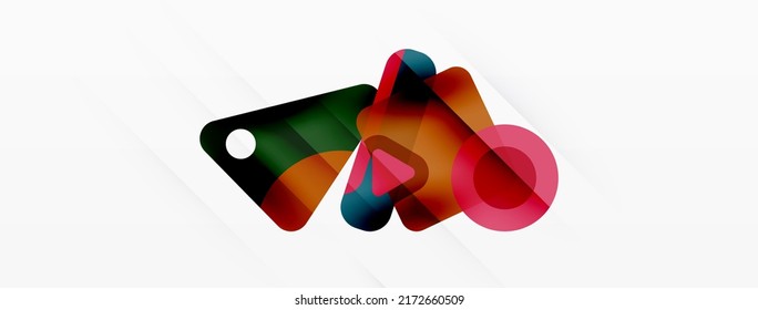 Primitive geometric shapes - line, triangle, square and circle composition. Vector geometric minimal abstract background for wallpaper, banner, background, landing page
