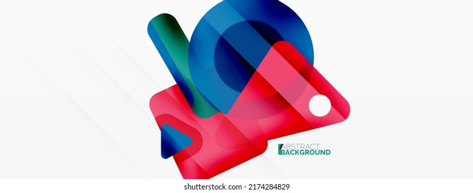 Primitive geometric shapes - line, triangle, square and circle composition. Vector geometric minimal abstract background for wallpaper, banner, background, landing page