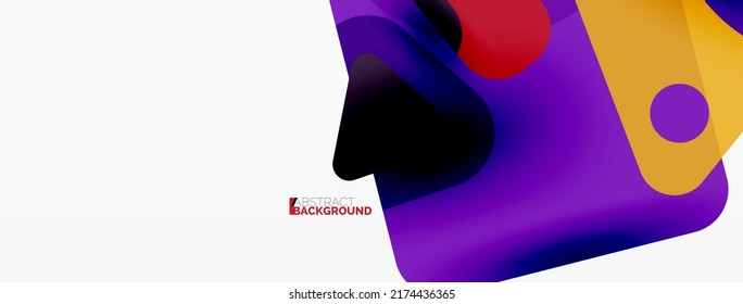 Primitive geometric shapes - line, triangle, square and circle composition. Vector geometric minimal abstract background for wallpaper, banner, background, landing page