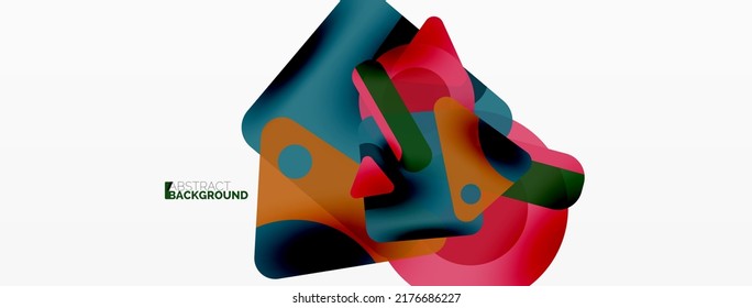 Primitive geometric shapes - line, triangle, square and circle composition. Vector geometric minimal abstract background for wallpaper, banner, background, landing page