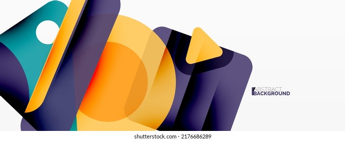 Primitive geometric shapes - line, triangle, square and circle composition. Vector geometric minimal abstract background for wallpaper, banner, background, landing page