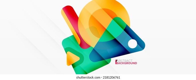 Primitive geometric shapes - line, triangle, square and circle composition. Vector geometric minimal abstract background for wallpaper, banner, background, landing page