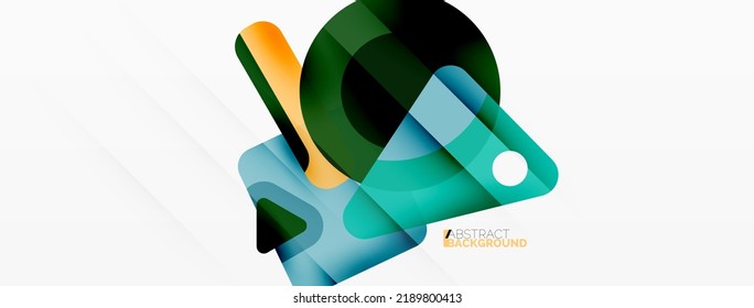 Primitive geometric shapes - line, triangle, square and circle composition. Vector geometric minimal abstract background for wallpaper, banner, background, landing page