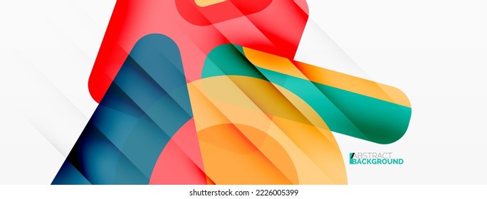 Primitive geometric shapes - line, triangle, square and circle composition. Vector geometric minimal abstract background for wallpaper, banner, background, landing page