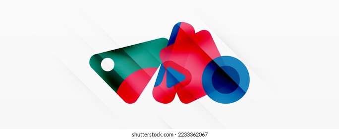 Primitive geometric shapes - line, triangle, square and circle composition. Vector geometric minimal abstract background for wallpaper, banner, background, landing page