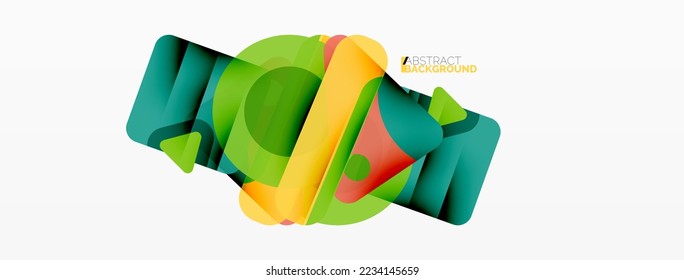 Primitive geometric shapes - line, triangle, square and circle composition. Vector geometric minimal abstract background for wallpaper, banner, background, landing page