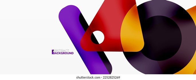 Primitive geometric shapes - line, triangle, square and circle composition. Vector geometric minimal abstract background for wallpaper, banner, background, landing page