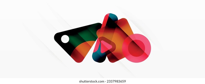 Primitive geometric shapes - line, triangle, square and circle composition. Vector geometric minimal abstract background for wallpaper, banner, background, landing page
