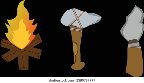 instrumentos primitivos de la edad de piedra de caza