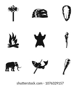 Primitive icons set. Simple set of 9 primitive vector icons for web isolated on white background