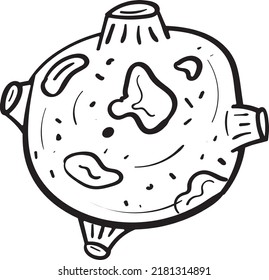 Primitive illustration Moon. Vector clip art illustration