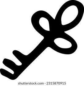 Primitive key drawing Doodle Vector Illustration