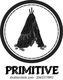 Primitive logos. Primitive style icon. primitive symbol vector design.