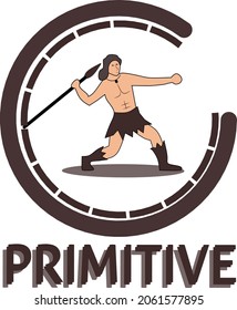 Primitive logos. Primitive style icon. primitive symbol vector design.